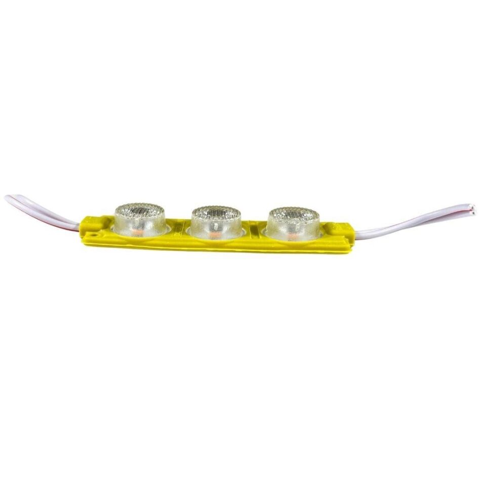 24 Volt Amber (Sarı) 3 Watt 3 lü Lensli 3030 Reklamcı Modül (10 Adet)