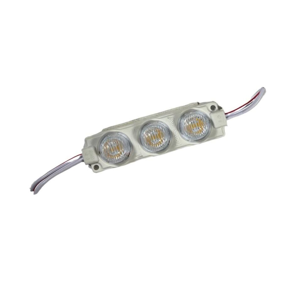 24 Volt  Gün Işığı Watt 3 lü Lensli 3030 Reklamcı Modül (10 Adet)