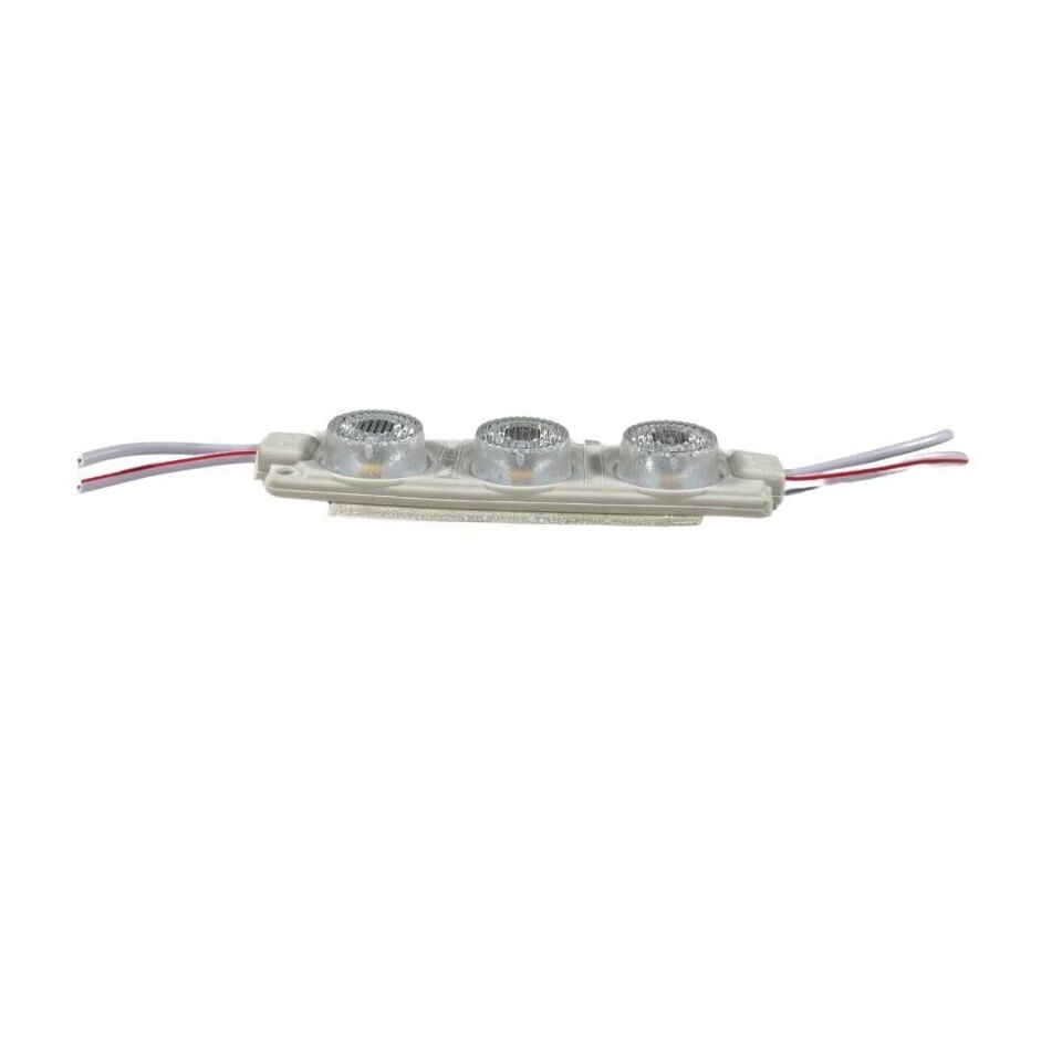 24 Volt  Gün Işığı Watt 3 lü Lensli 3030 Reklamcı Modül (10 Adet)