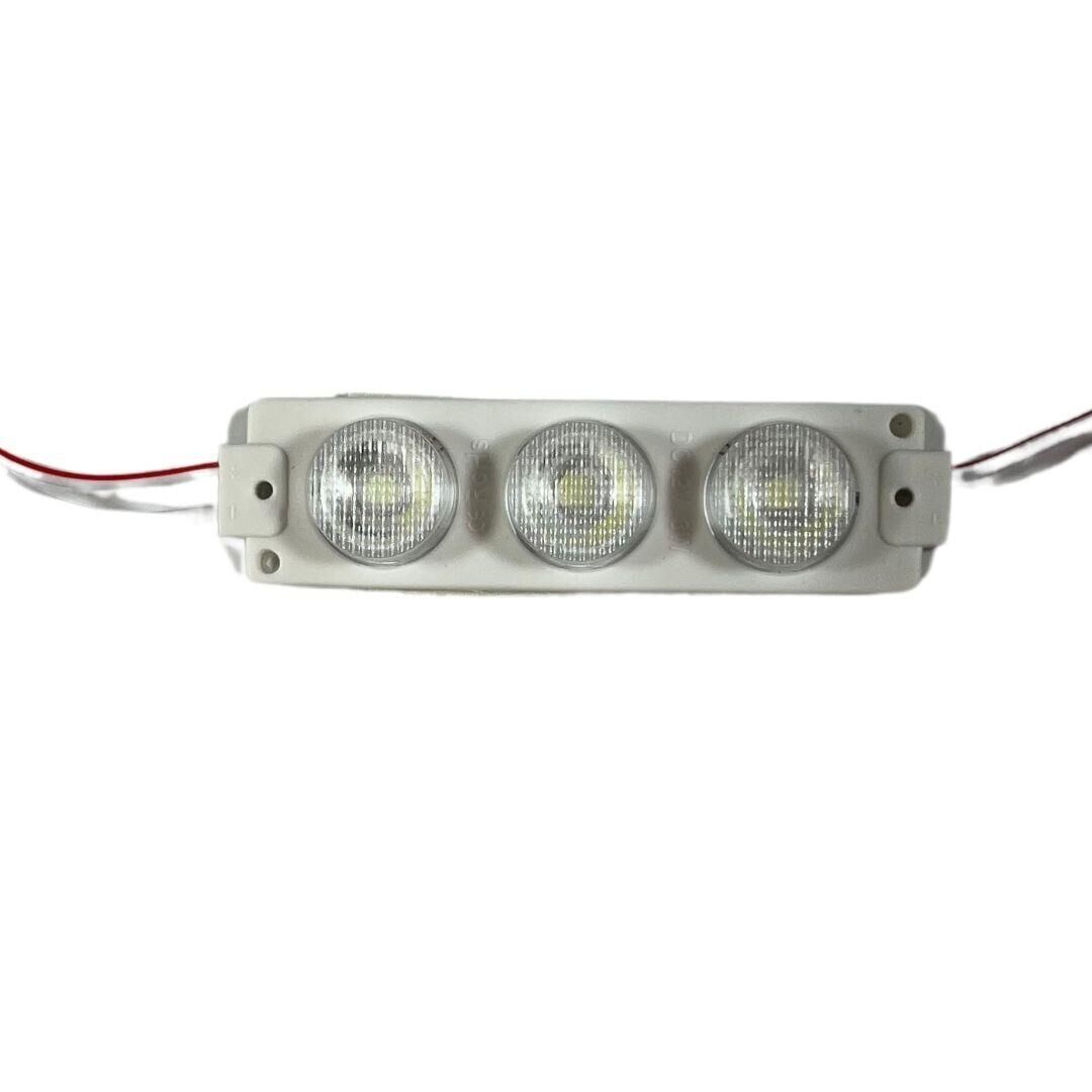 24 Volt Beyaz 3 Watt 3 lü Lensli 3030 Reklamcı Modül (10 Adet)