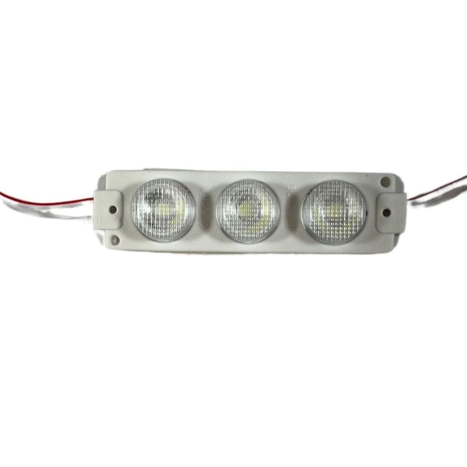 24 Volt Beyaz 3 Watt 3 lü Lensli 3030 Reklamcı Modül (10 Adet)