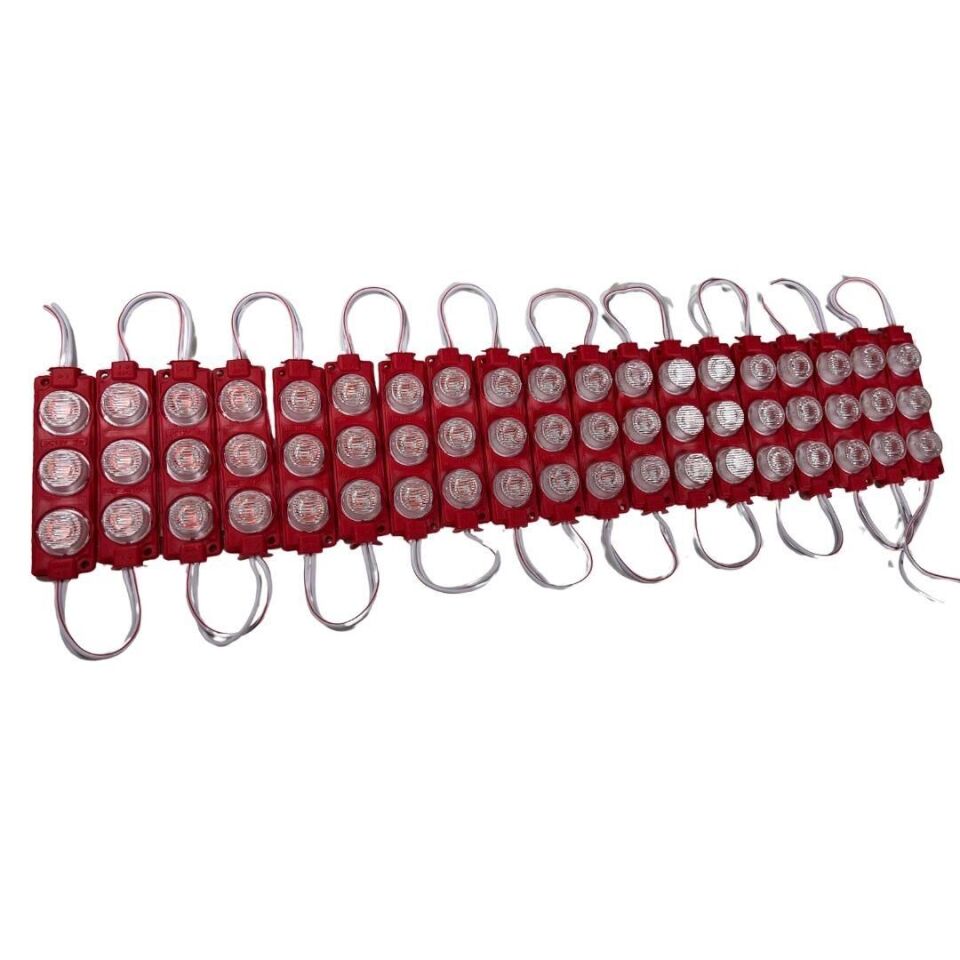 24 Volt Kırmızı 3 Watt 3 lü Lensli 3030 Reklamcı Modül (10 Adet)
