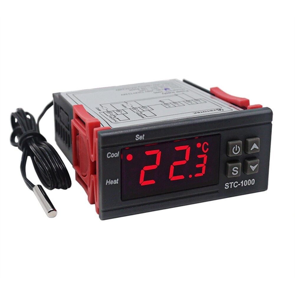STC-1000 Sıcaklık Kontrol Termostatı AC 110-220V 10A - LCD ve NTC