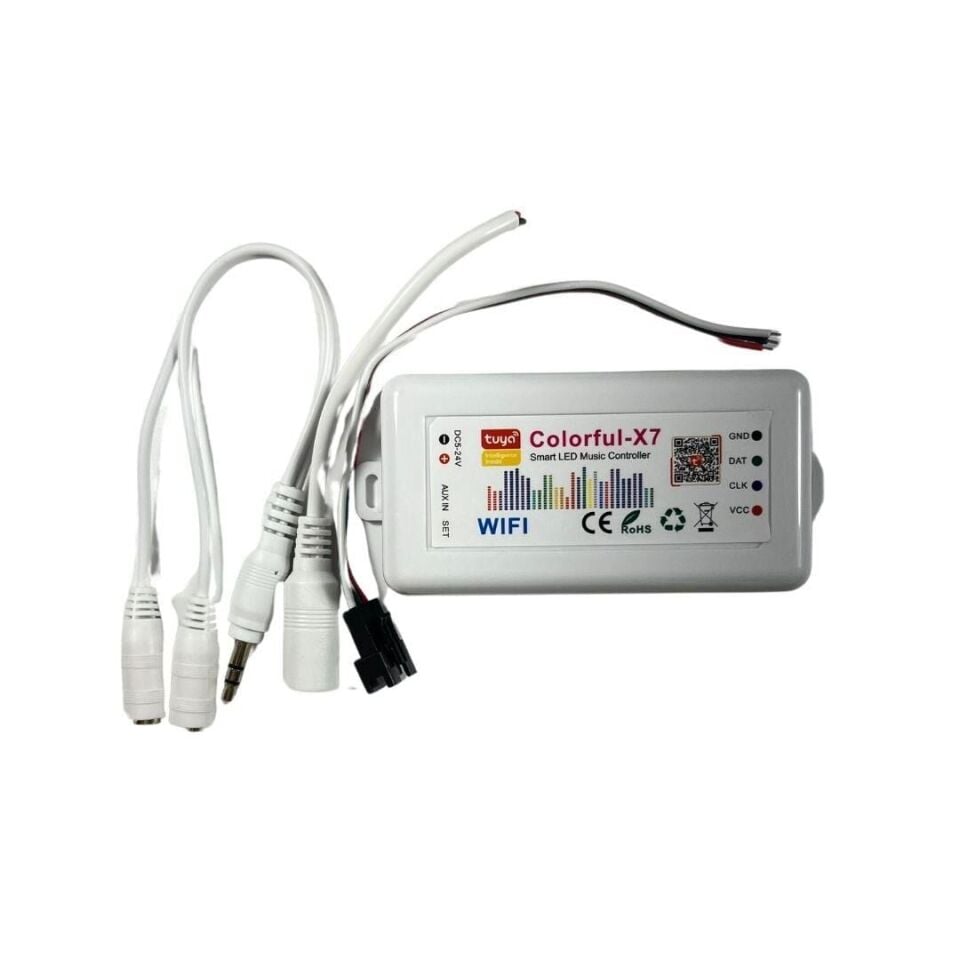 5-24V Tuya Destekli WiFi Kontrollü RGB-RGBW Pixel Led Kontrol Devresi Müzik Modlu