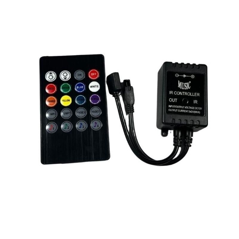 MÜZİK MODLU IR KUMANDALI RGB ŞERİT LED SET 5050 LEDLİ 3ÇİPLİ 5METRE SİLİKONLU