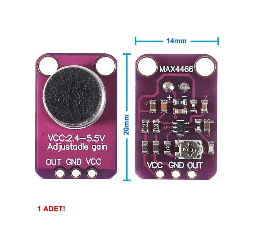 MAX4466 Electret Mikrofon Modülü