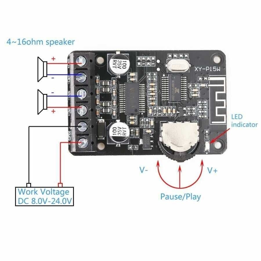 XY-P15W / HW-873 Stereo Bluetooth Güç Amplifikatör Modülü