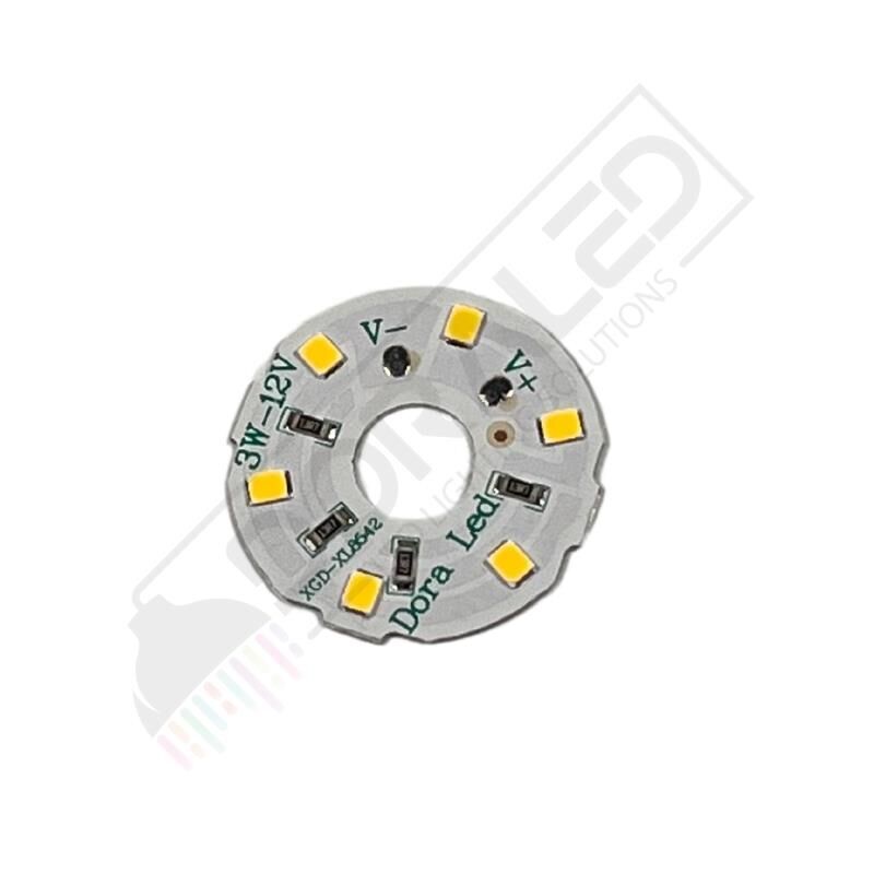 12Volt 3Watt Smd 2835 Ledli Led Modül Gün Işığı 10mm Delik Çaplı 12V 3W Avize Ledi 34mm(3 Adet)