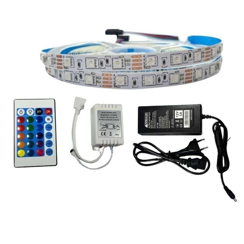 IR KUMANDALI RGB ŞERİT LED SET 5050 LEDLİ 3ÇİPLİ 10METRE IP20