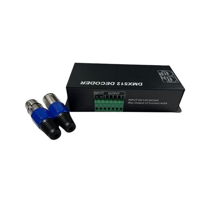 DMX 512 Decoder 4 Kanal RGBW Denetleyici Dijital Ayarlı DMX 512 Led Kontrol 4x8 Amper