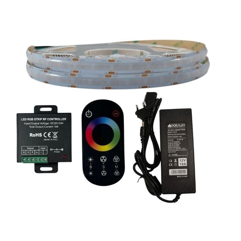 DOKUNMATİK KONTROLLÜ COB RGB ŞERİT LED SET 576/1M LEDLİ 10 METRE