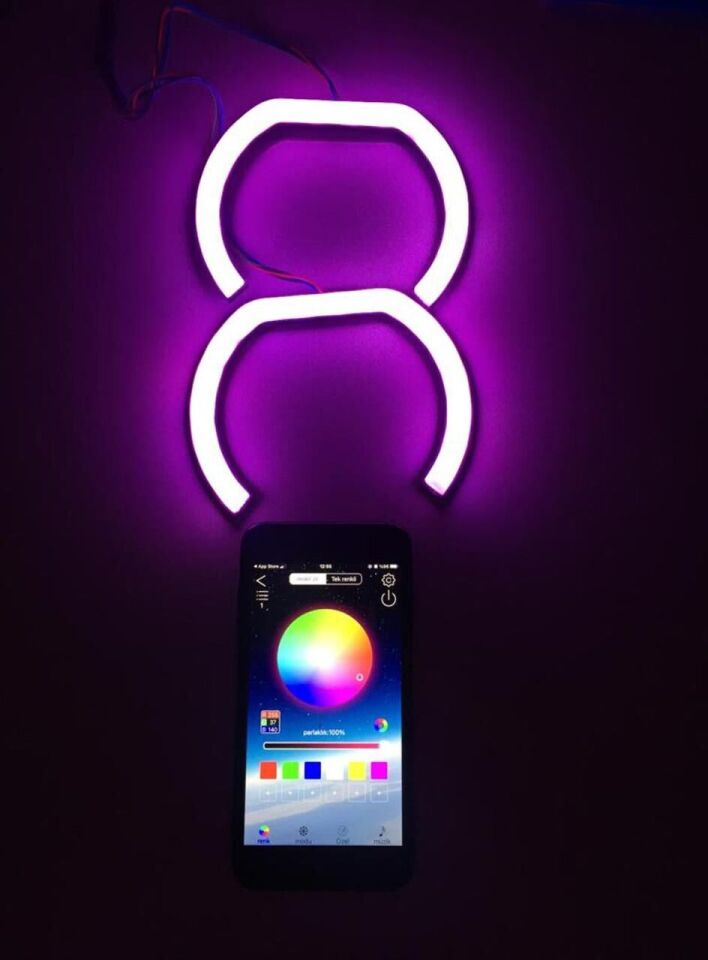 Bluetooth Cep Telefonundan RGB Şerit LED Kontrol Modülü 6A 5-24V Kablolu