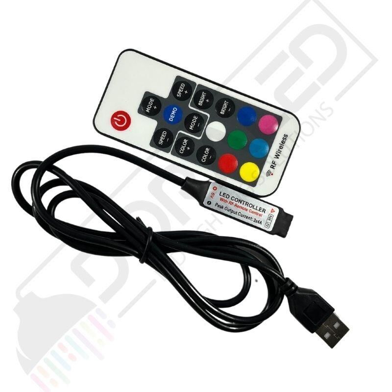 RGB KONTROL MODÜLÜ RF USB Giriş 5Volt LED şerit için 5V