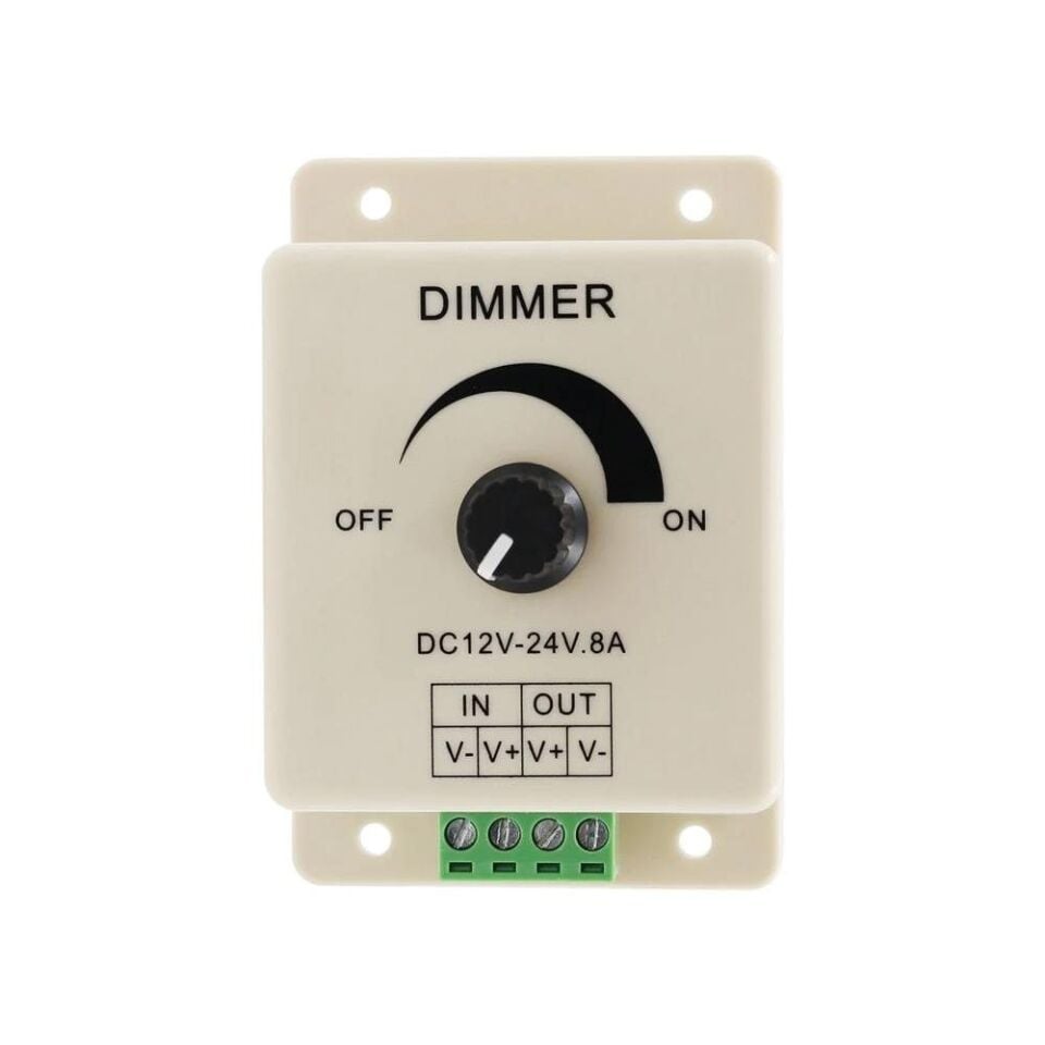Manuel Led Dimmer 12-24V 8A Ayarlanabilir Parlaklık Kontrol