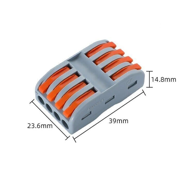 4 Giriş 4 Çıkış Vidasız Klemens - 12-28AWG CH-224