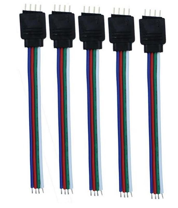 RGB Şerit Led Soketli Kablo 4 Pin Erkek İğneli (5 Adet)
