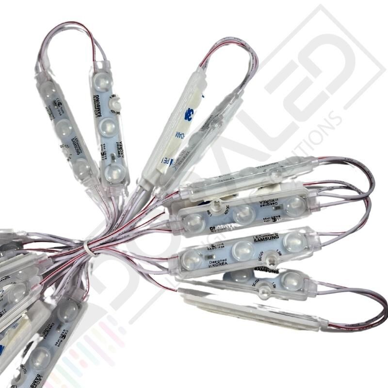 Samsung 3 lü Led Modül 12 Volt Kırmızı -10 Adet