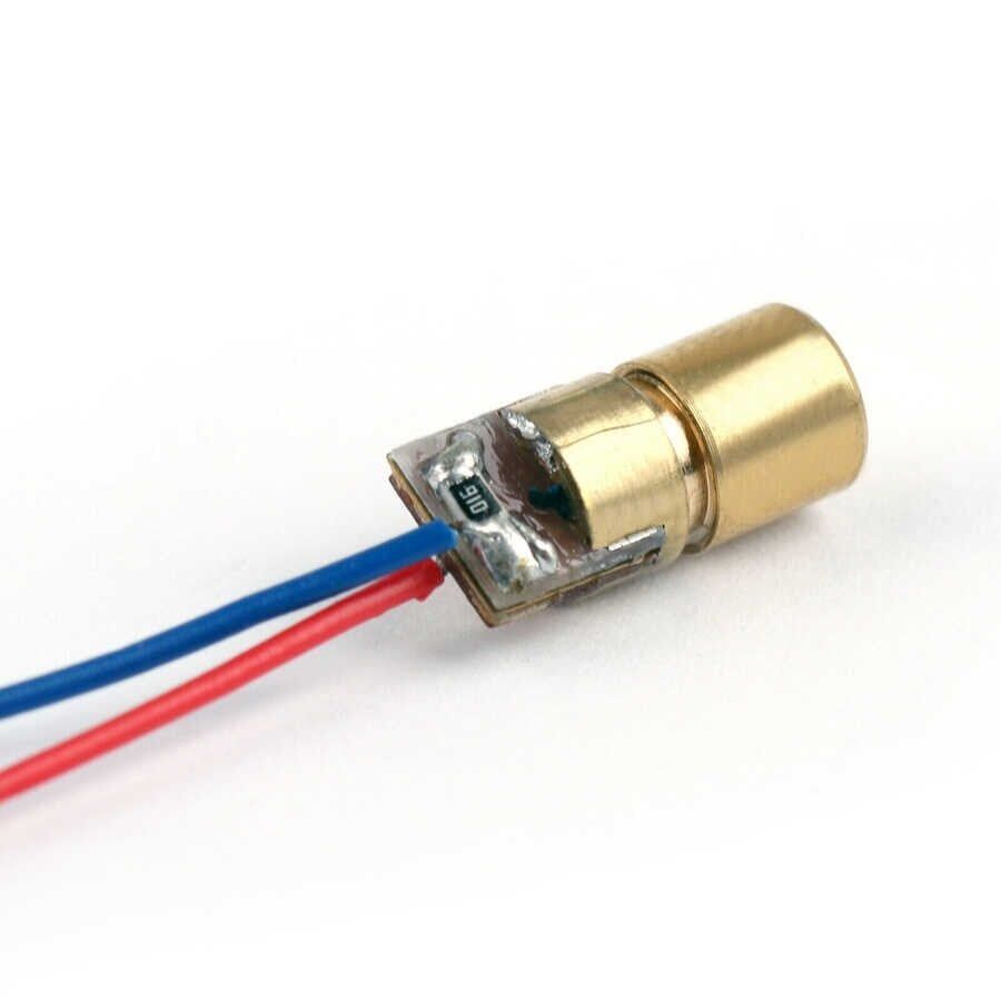 6mm 650nm 5mW Kırmızı Nokta Kafalı Bakır Lazer