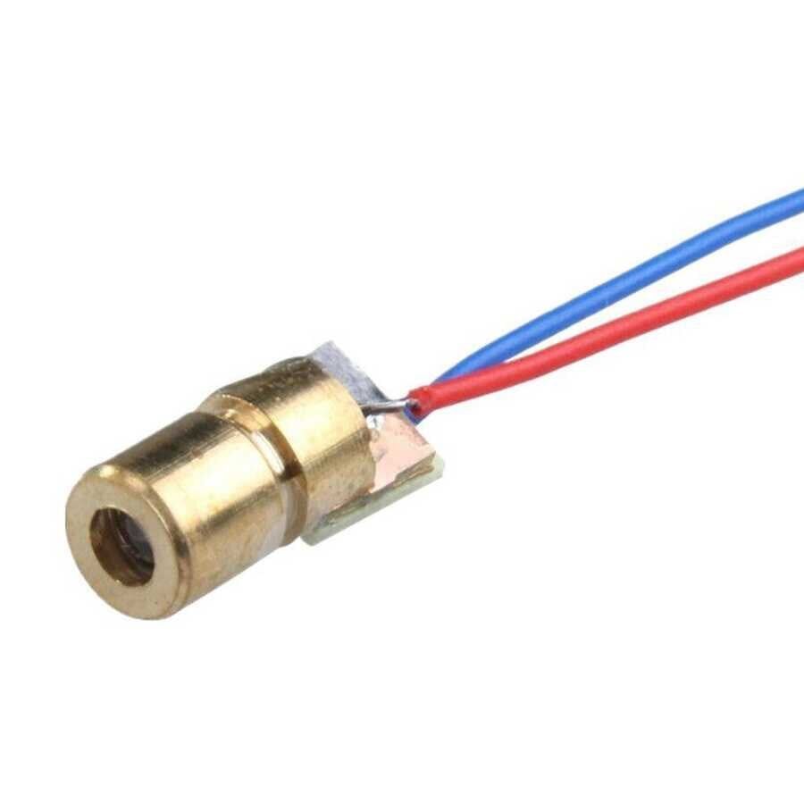 6mm 650nm 5mW Kırmızı Nokta Kafalı Bakır Lazer