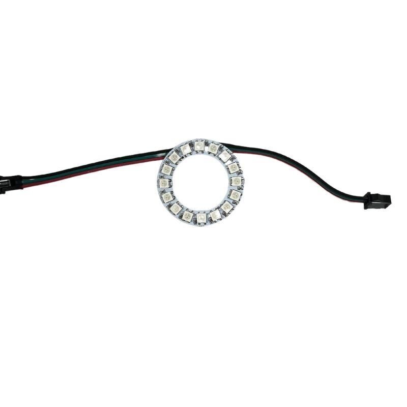 WS2812B Matrix Dijital Yuvarlak Pixel Led 16 Led Halka RGB Led Ayrı Ayrı Adresli Matrix Ekran 5V Dış Çap 48mm İç Çap 30mm
