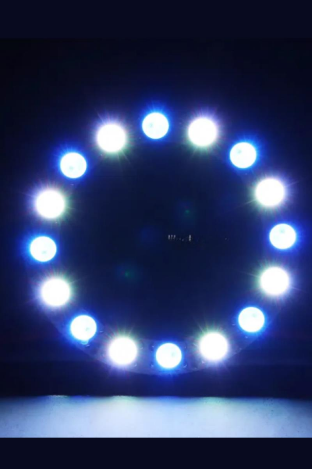 WS2812B Matrix Dijital Yuvarlak Pixel Led 16 Led Halka RGB Led Ayrı Ayrı Adresli Matrix Ekran 5V Dış Çap 48mm İç Çap 30mm