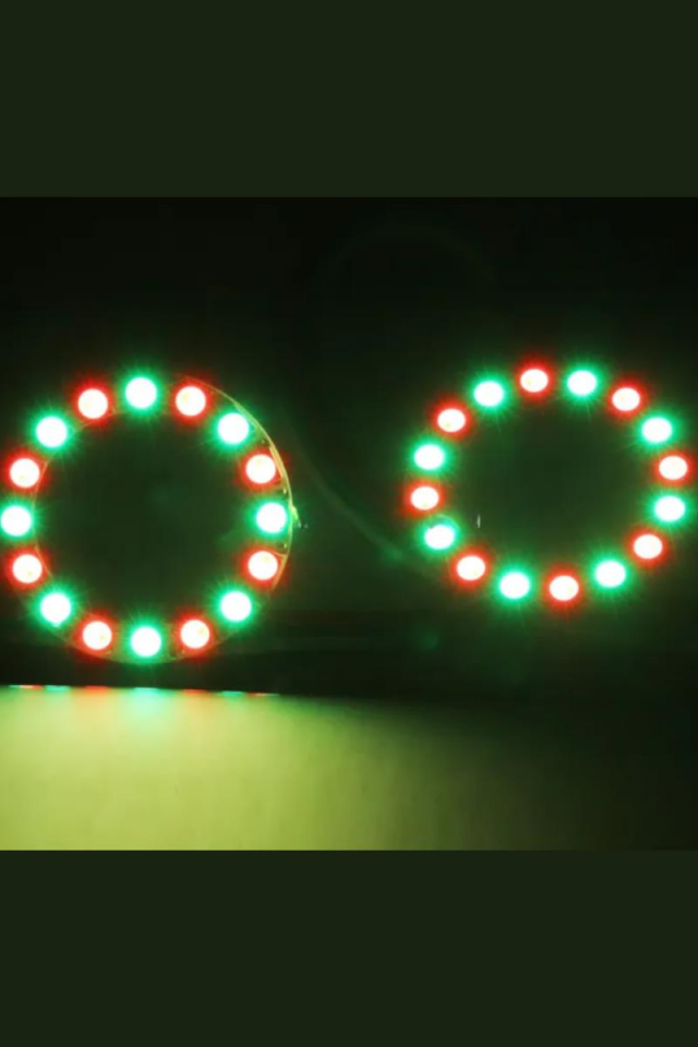 WS2812B Matrix Dijital Yuvarlak Pixel Led 16 Led Halka RGB Led Ayrı Ayrı Adresli Matrix Ekran 5V Dış Çap 48mm İç Çap 30mm
