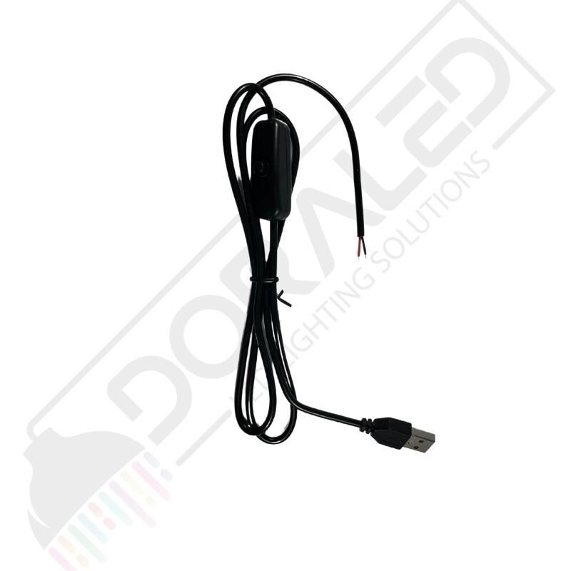 100 cm Swich li USB Erkek Kablo 2 Amper Ucu Açık Anahtarlı Siyah USB Kablo