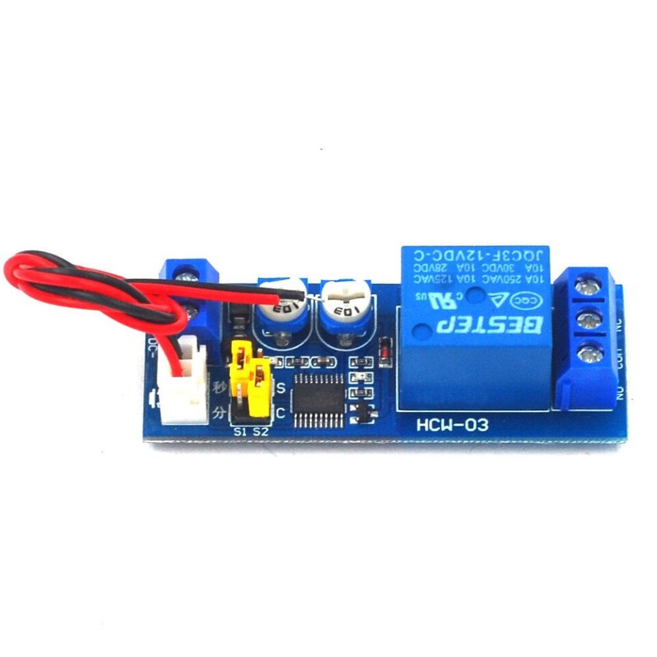 HCW-03 12V Çift Ayarlı Zaman Gecikme Röle Modülü - Sürekli Döngü