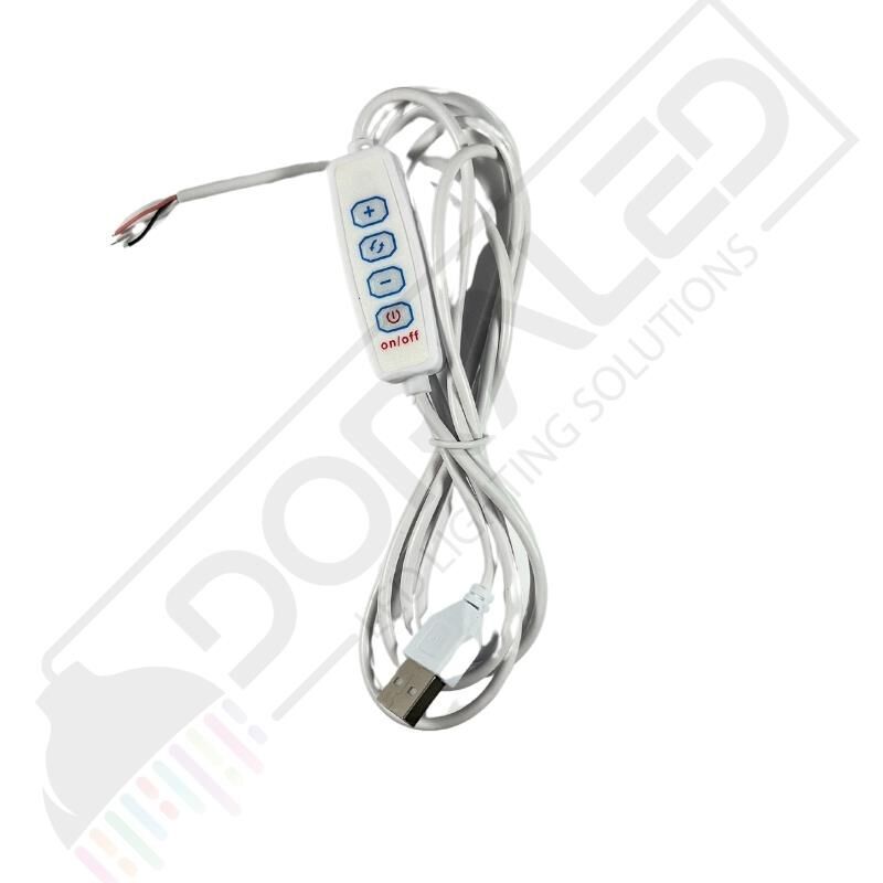 Çift Renk 100 cm Dimmer'li USB Erkek Kablo 2 Amper On/Off Switch'li Ucu Açık Dim Edilebilir USB Kablo