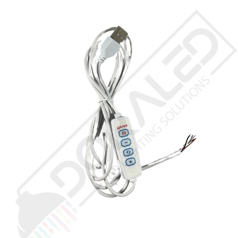 Çift Renk 100 cm Dimmer'li USB Erkek Kablo 2 Amper On/Off Switch'li Ucu Açık Dim Edilebilir USB Kablo