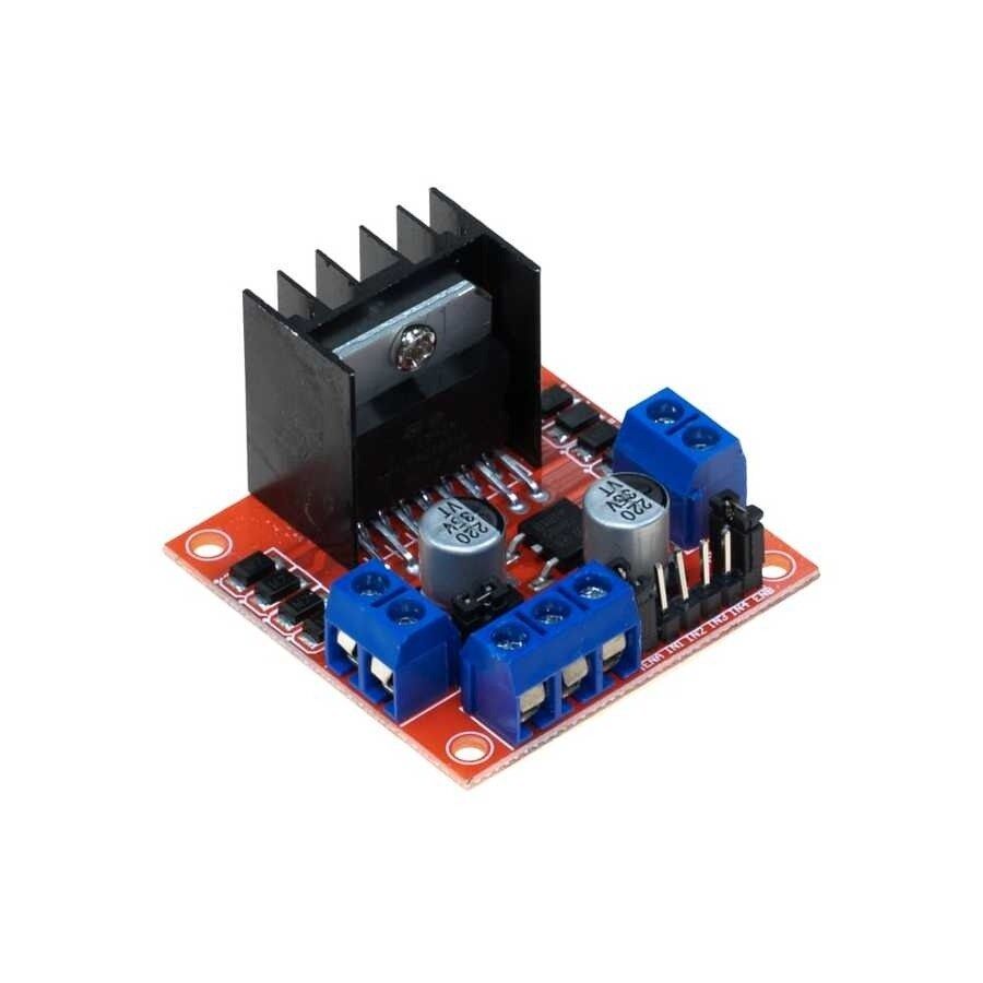 L298N Çift Motor Sürücü Kartı - Gerilim Regülatör (Kırmızı PCB)