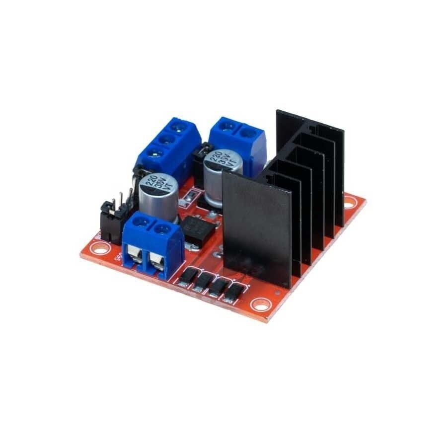 L298N Çift Motor Sürücü Kartı - Gerilim Regülatör (Kırmızı PCB)