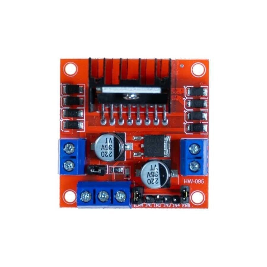 L298N Çift Motor Sürücü Kartı - Gerilim Regülatör (Kırmızı PCB)