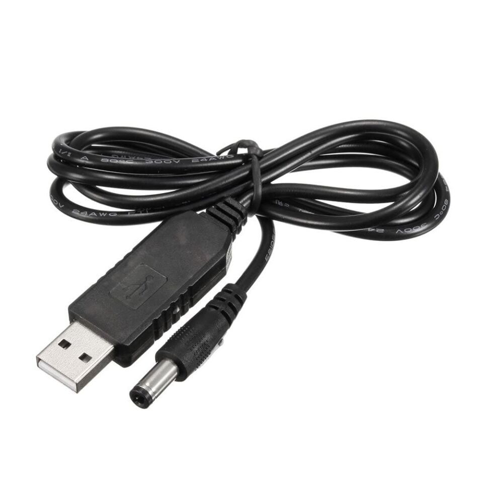 USB 5V - DC Jack 12V Voltaj Yükseltici Kablo 1m