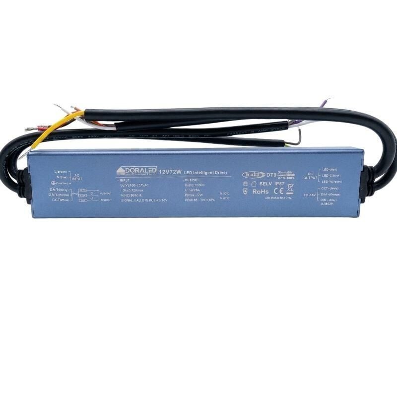 DC12V 72W 6A  DALİ DİM DT8, PUSH DİM ,0-10 DİM CCT İP67 TUNABLE