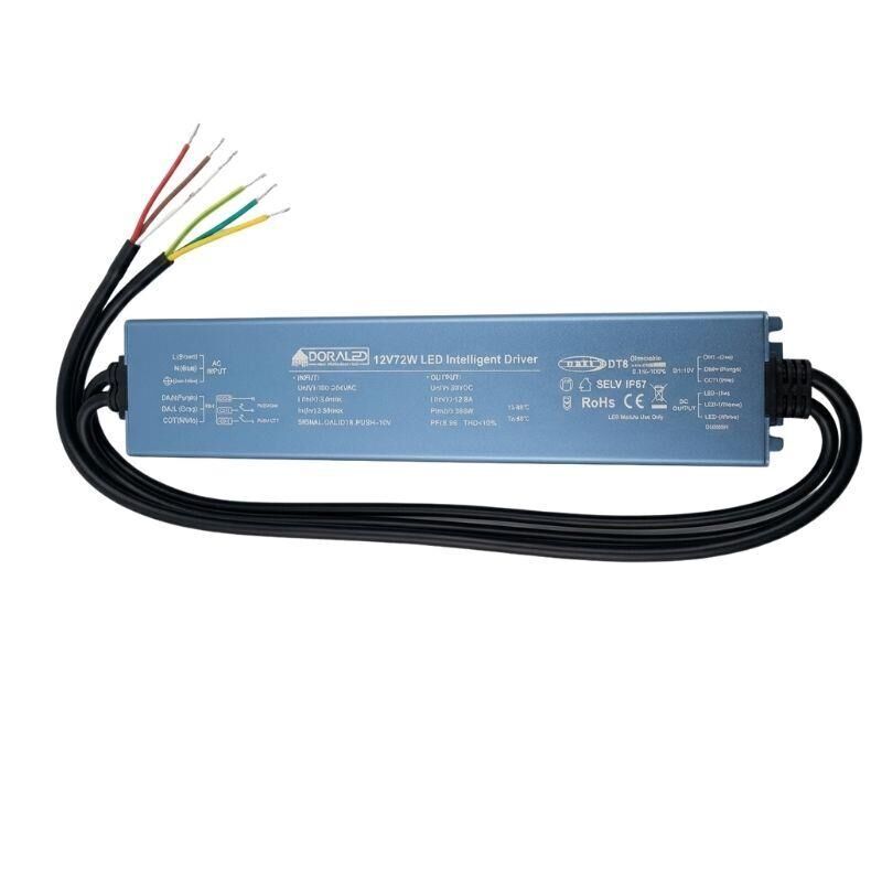 DC12V 72W 6A  DALİ DİM DT8, PUSH DİM ,0-10 DİM CCT İP67 TUNABLE