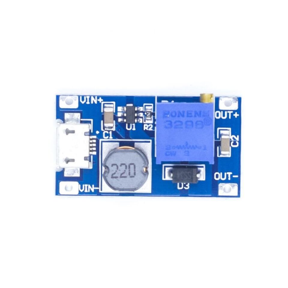 MT3608 2A DC-DC Voltaj Yükseltici Güç Modülü - Micro USB Çıkış