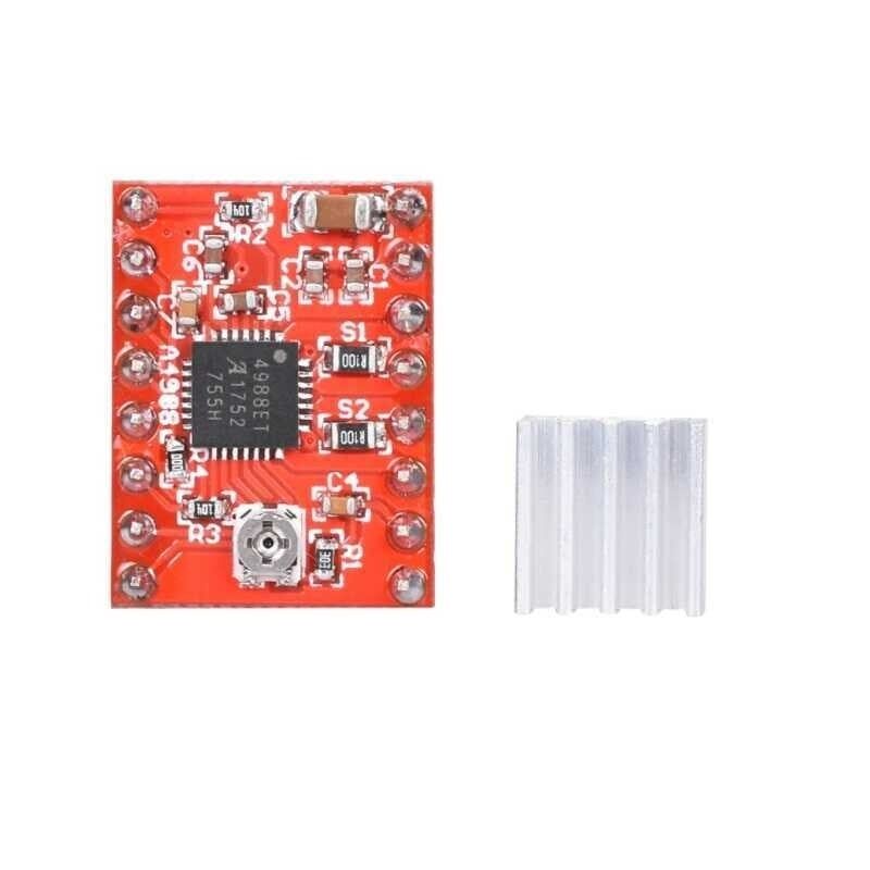 A4988 2A Kırmızı Step Motor Sürücü - Soğutuculu
