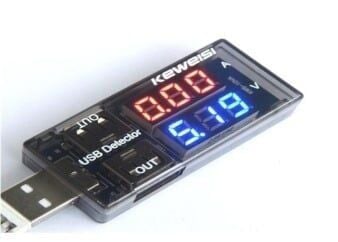 USB Akım ve Gerilim Test Cihazı, Volt-Amp Ölçer - 2 USB Çıkışlı