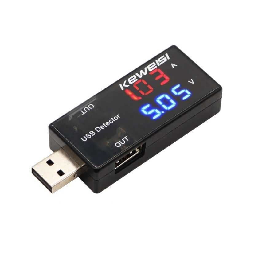 USB Akım ve Gerilim Test Cihazı, Volt-Amp Ölçer - 2 USB Çıkışlı
