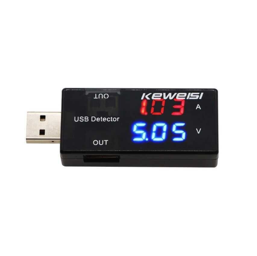 USB Akım ve Gerilim Test Cihazı, Volt-Amp Ölçer - 2 USB Çıkışlı