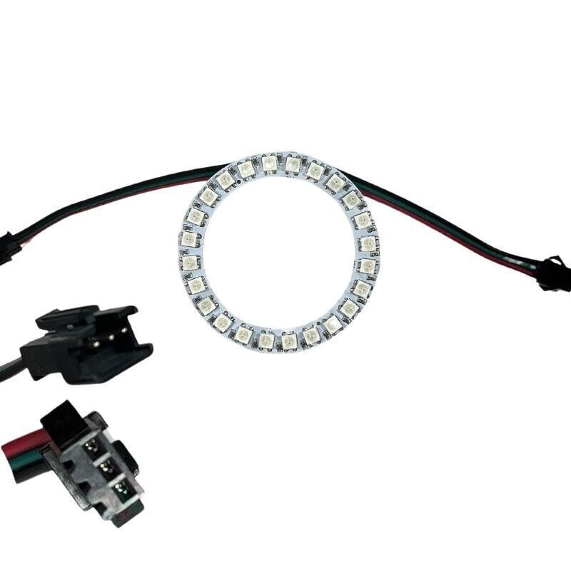 WS2812B Matrix Dijital Yuvarlak Pixel Led 24 Led Halka ARGB Magic Led Ayrı Ayrı Adresli Matrix  Ekran 5V Dış Çap 73mm İç Çap 54mm