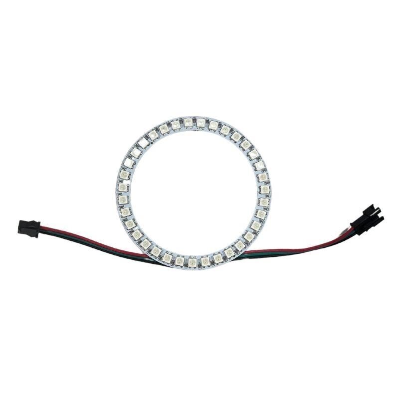 WS2812B Matrix Dijital Yuvarlak Pixel Led 24 Led Halka ARGB Magic Led Ayrı Ayrı Adresli Matrix  Ekran 5V Dış Çap 73mm İç Çap 54mm