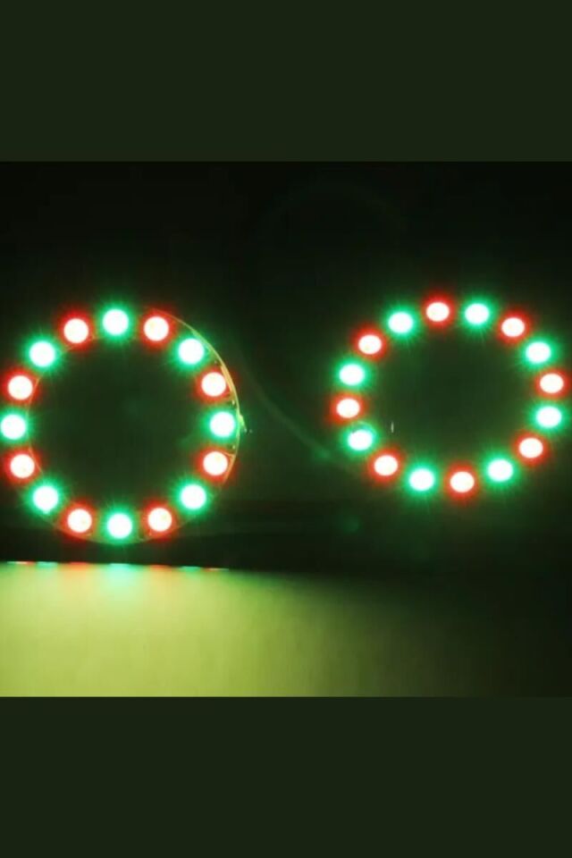 WS2812B Matrix Dijital Yuvarlak Pixel Led 45 Led Halka ARGB Magic Led Ayrı Ayrı Adresli Matrix Ekran 5V Dış Çap 120mm İç Çap 100mm