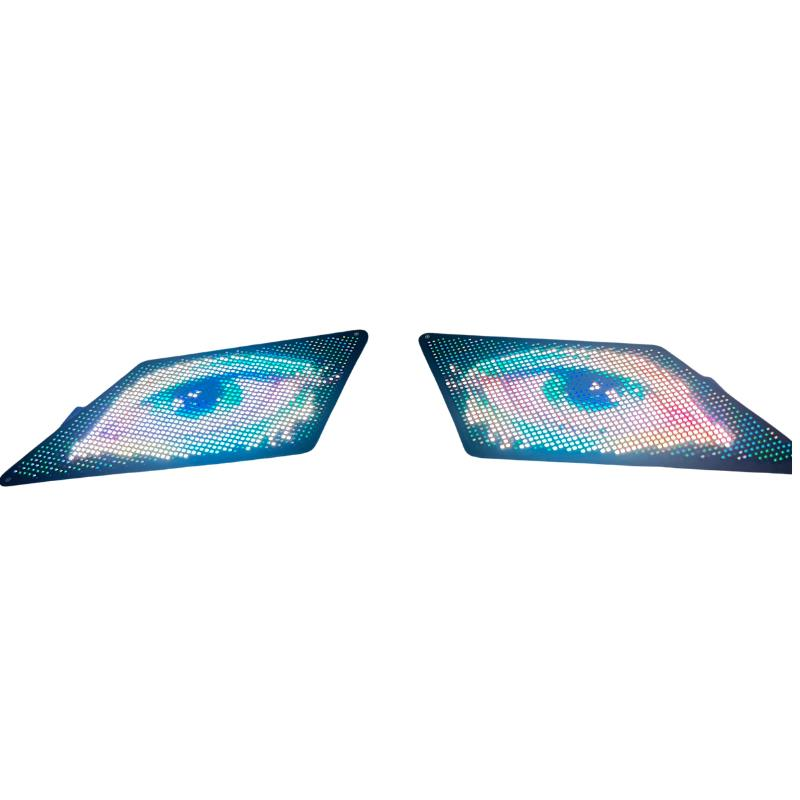 PB-4896 Araç Far Ledi Bluetooth Kontrollü Matrix Led ŞEYTAN GÖZ-DEVİL EYE 12V 1,5M KABLO 48*96 dots 110*70mm