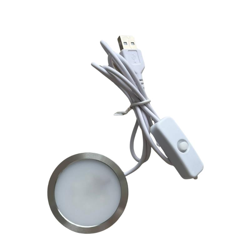 DC 5V ALÜMİNYUM KASALI USB ANAHTARLI KABLOLU LED KİT 60*8MM BEYAZ