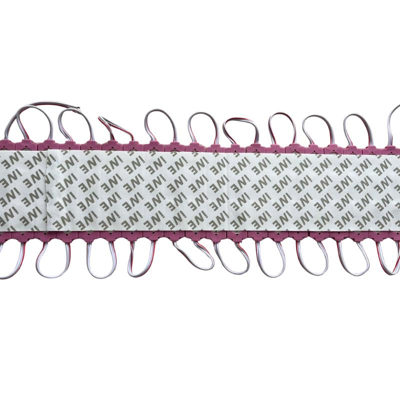 12 Volt Pembe 1,5 Watt 3 lü Büyük Lensli 2835 Reklamcı Modül (10 Adet)