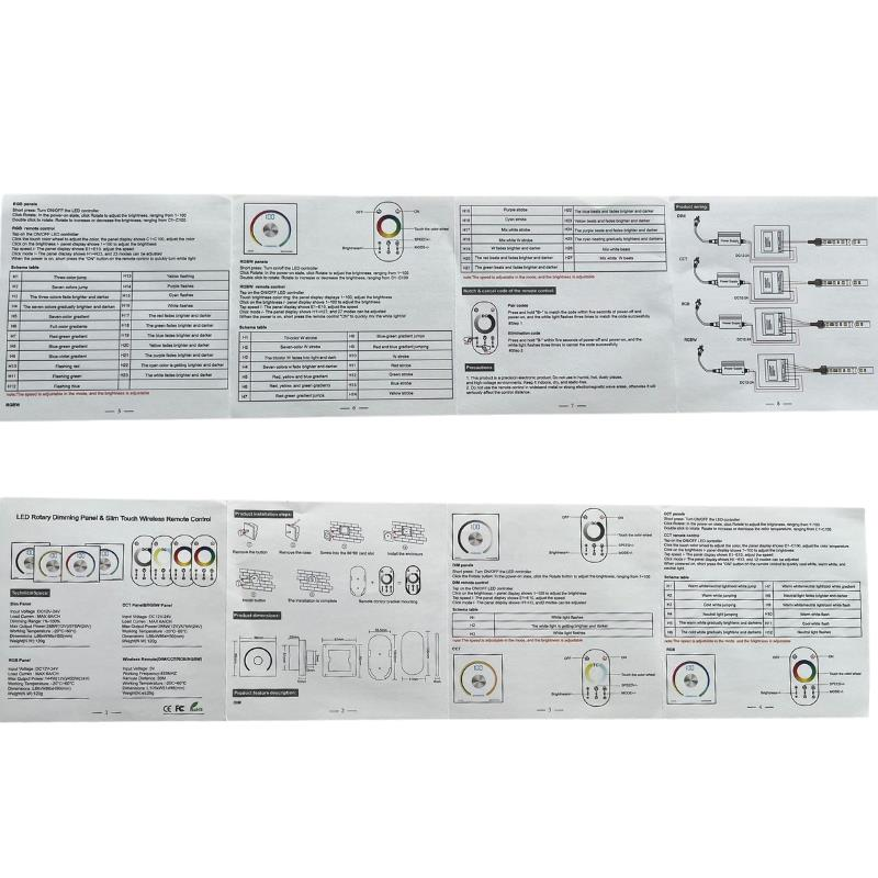RGBW Anahtarlı Duvar Tipi Display Göstergeli Panel Tipi Gömme Led Kontrol 5-24V