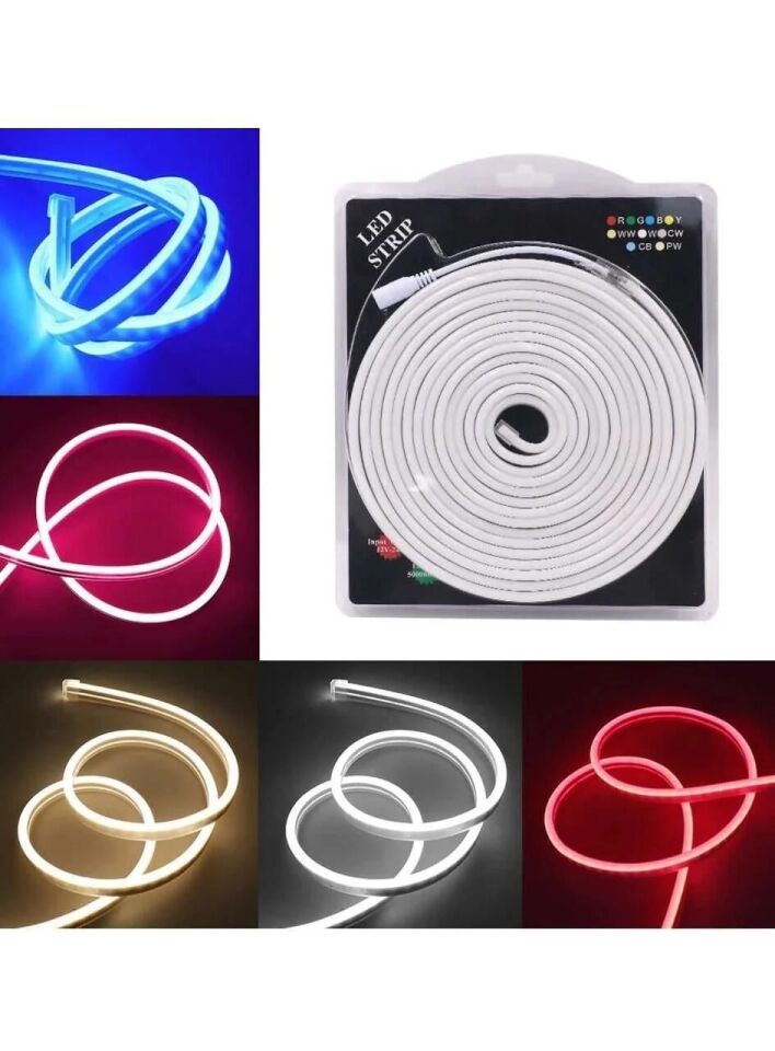 12 Volt 6x12mm Yeşil Esnek Neon Led 5 Metre (1 cm'de Kesilebilir.)
