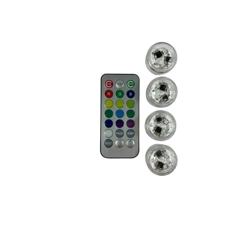 Sualtı Kumandalı - Pilli Rgb Nargile Led Işığı Su Geçirmez 4Led+1Kumanda